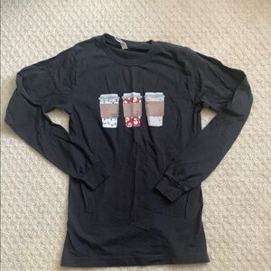 Black Long Sleeve Coffee Graphic Shirt